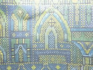 アンティーク　幾何学模様織り出し本場泥大島紬着物(5マルキ)